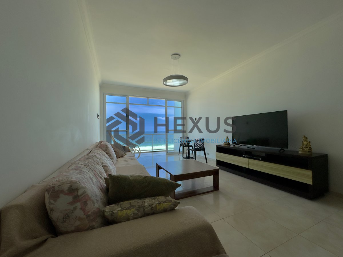 Foto 6 de Apartamento frente mar com varanda vista mar nas Pitangueiras, Guarujá