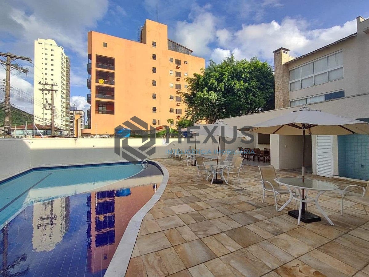 Foto 18 de Apartamento com varanda e lazer a 200m da praia na região do Tortugas na Enseada, Guarujá