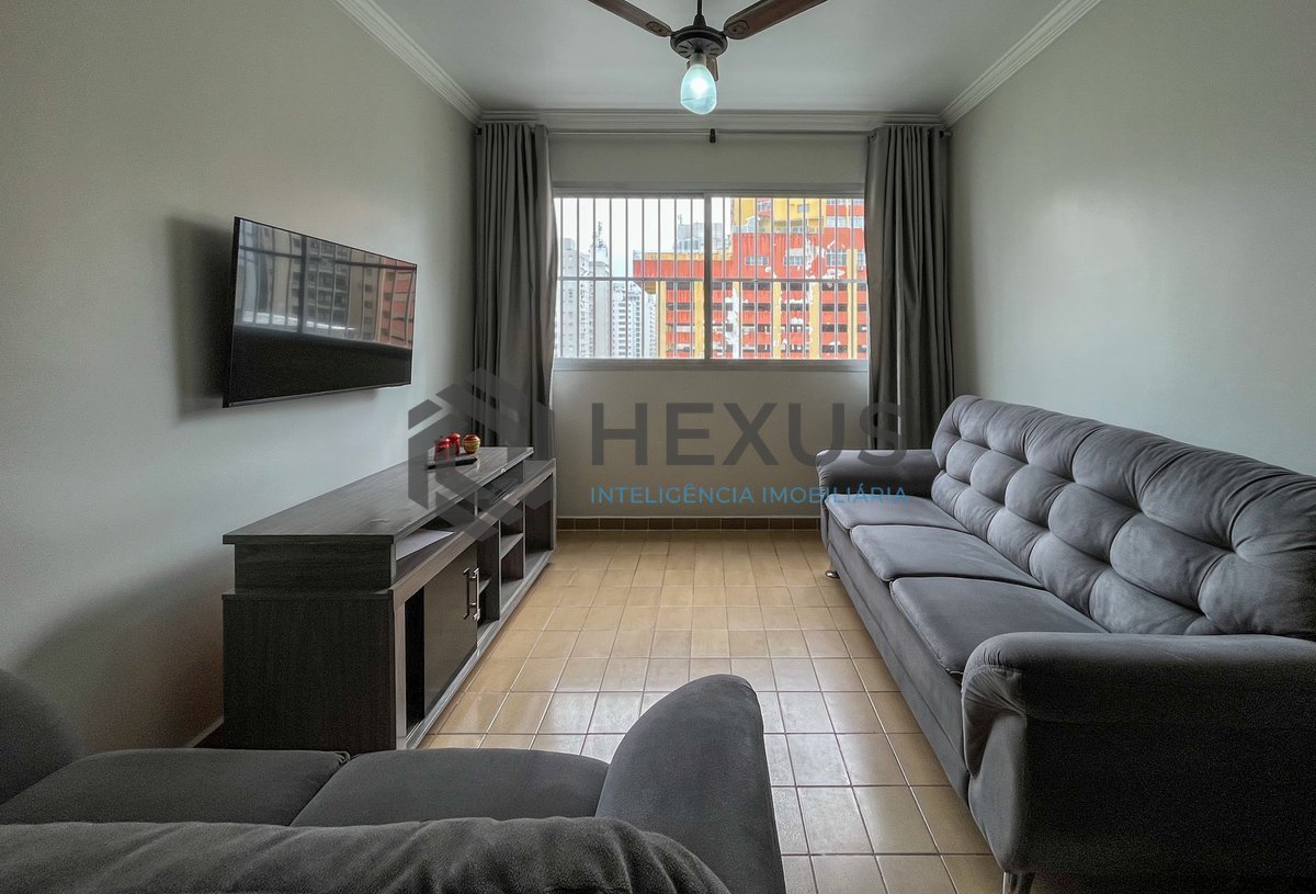 Foto 3 de Apartamento mobiliado com vista livre a uma quadra da Praia das Pitangueiras, Guarujá