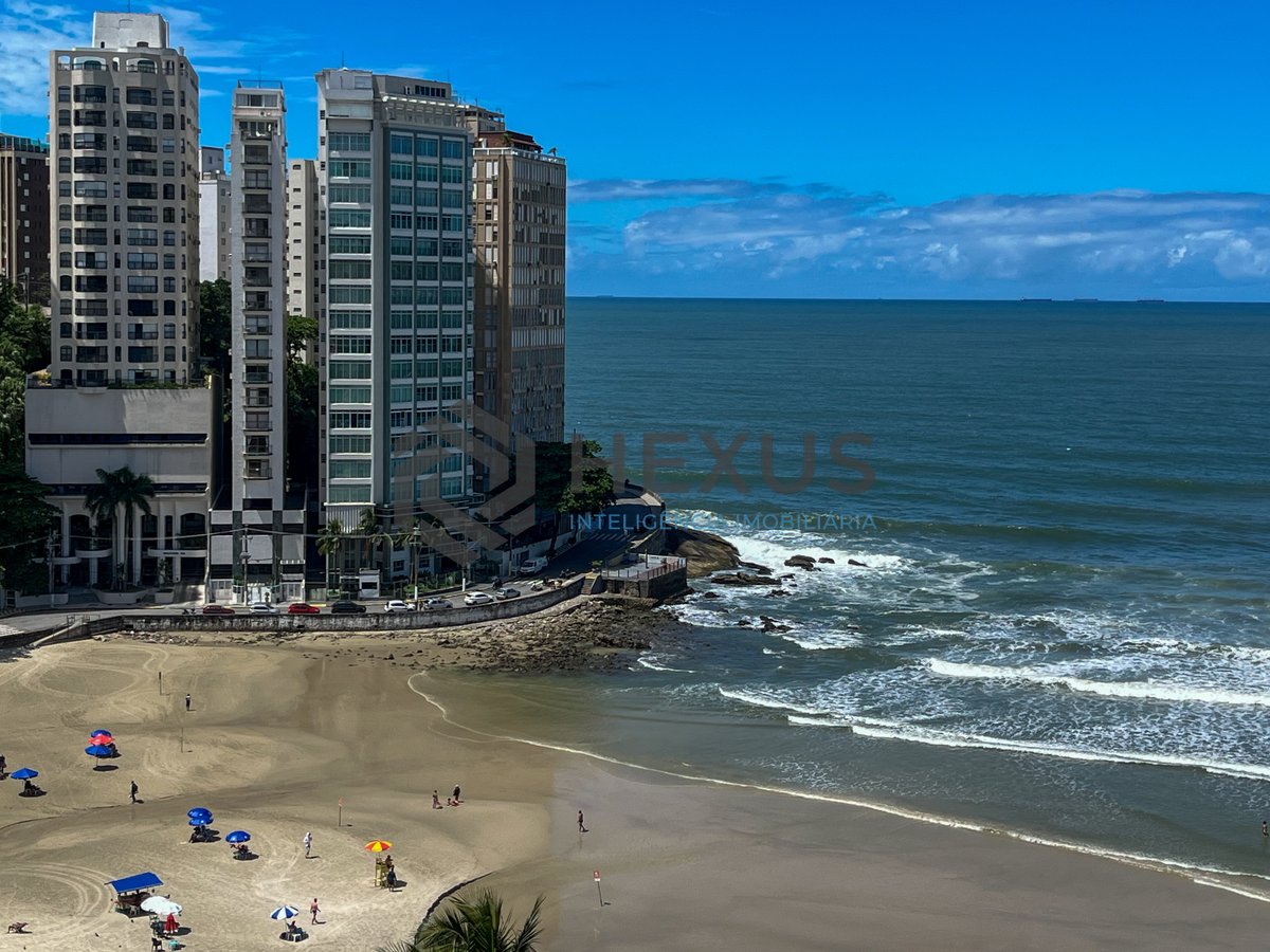 Foto 13 de Apartamento frente mar com varanda vista mar na Praia das Pitangueiras, Guarujá