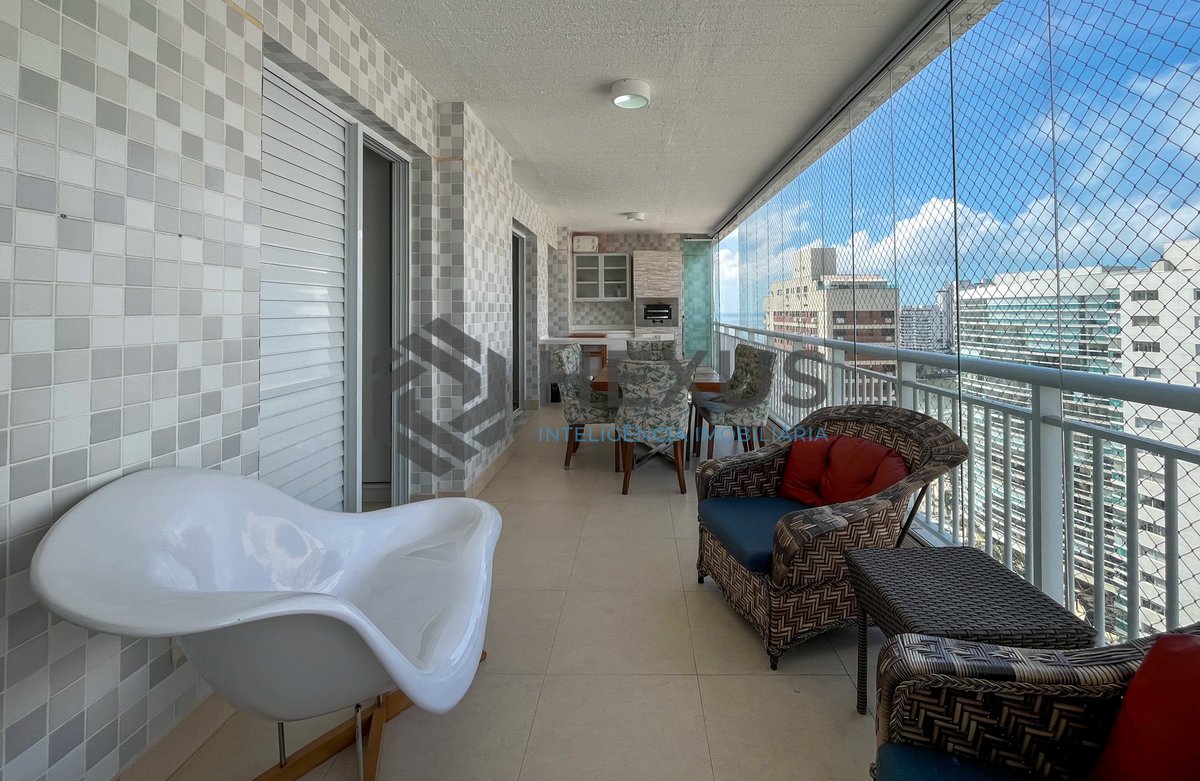 Foto 11 de Apartamento com varanda gourmet vista mar e lazer na beira mar da Praia das Astúrias, Guarujá