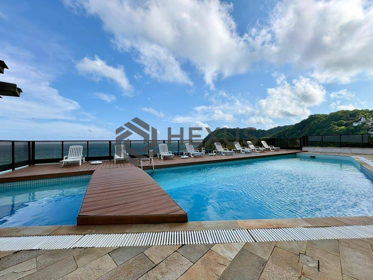 Foto 29 de Apartamento com varanda e lazer na beira mar da Praia da Enseada, Guarujá