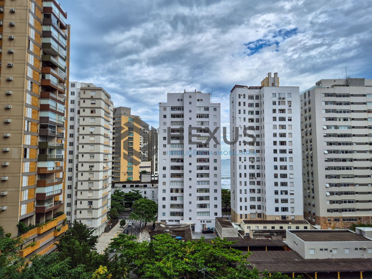 Foto 2 de Apartamento com varanda vista mar a 1 quadra da praia nas Pitangueiras, Guarujá