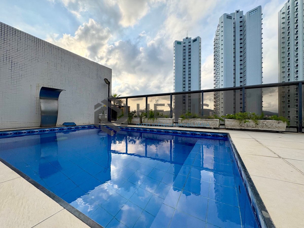 Foto 31 de Cobertura duplex com varanda vista mar e lazer na beira mar da Praia da Enseada, Guarujá