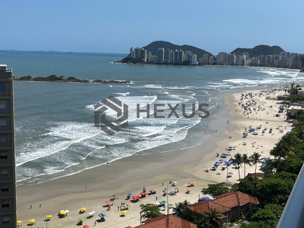 Foto 14 de Apartamento frente mar com varanda vista mar e lazer na Praia das Pitangueiras, Guarujá