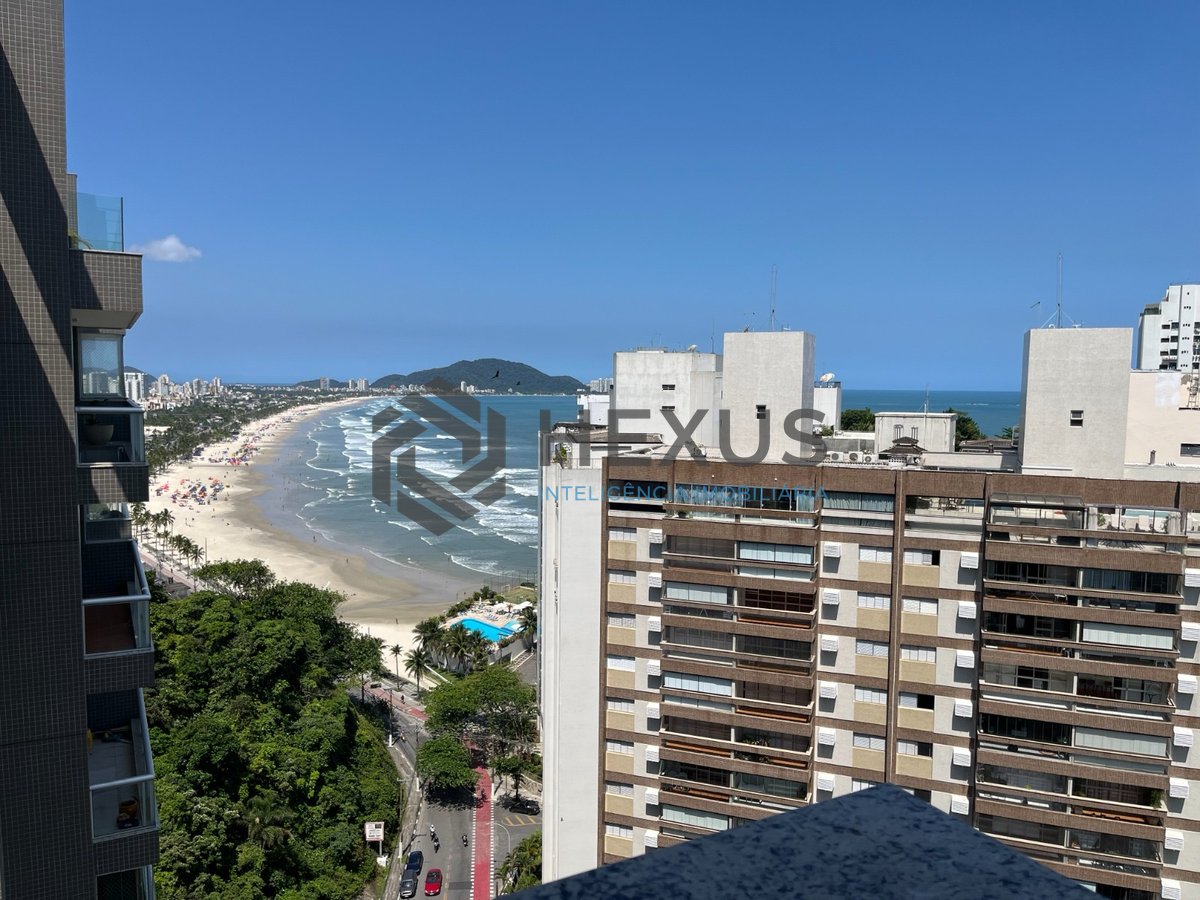 Foto 16 de Apartamento frente mar com varanda vista mar e lazer na Praia das Pitangueiras, Guarujá