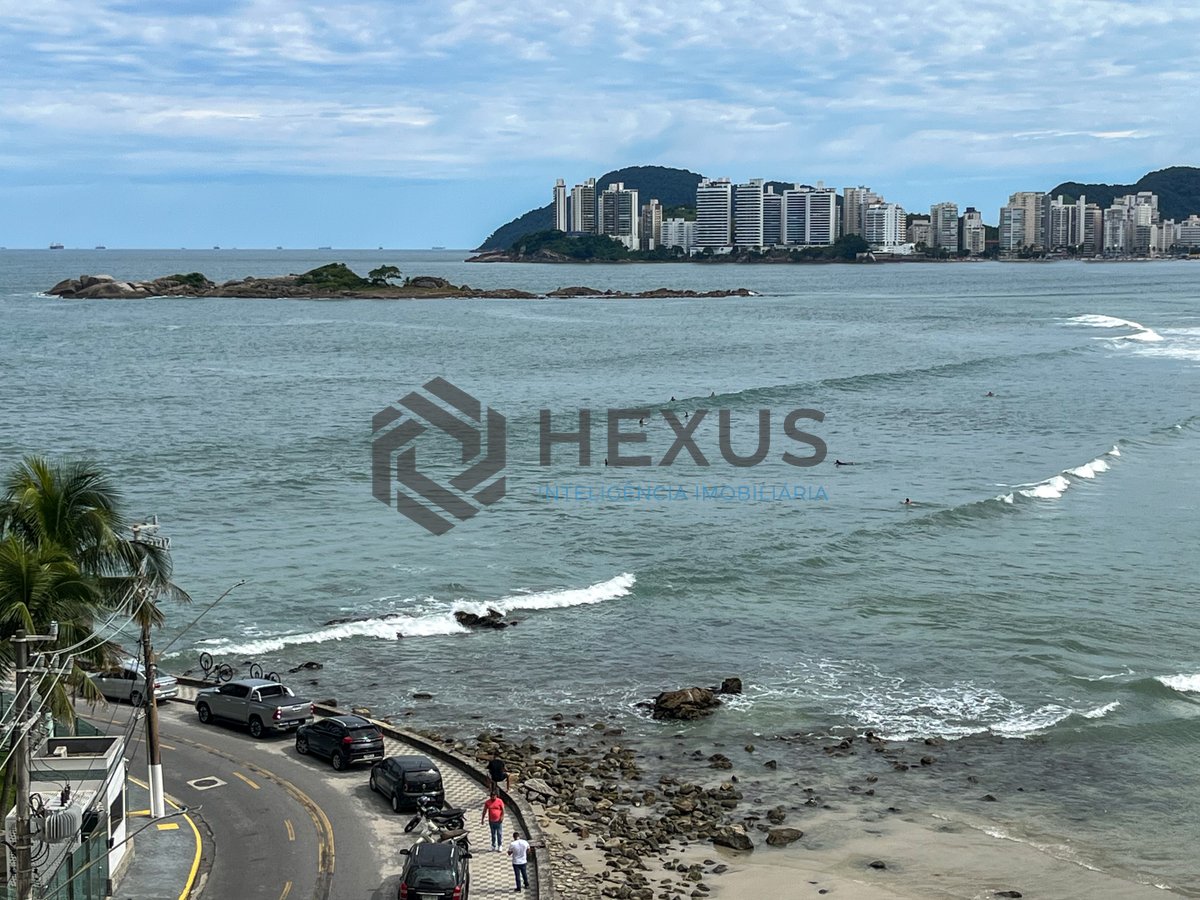 Foto 12 de Apartamento frente mar com varanda vista mar nas Pitangueiras, Guarujá