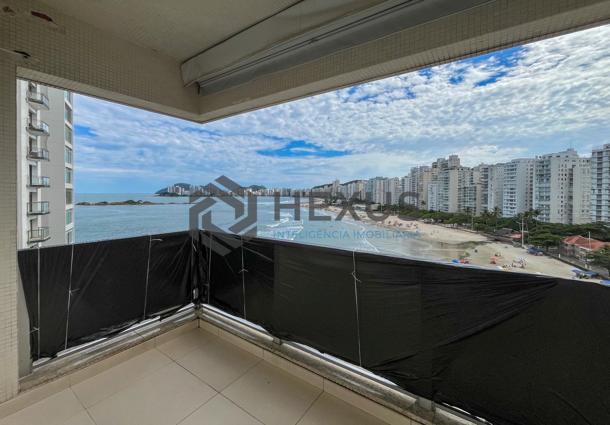 Foto 16 de Apartamento frente mar com varanda vista mar nas Pitangueiras, Guarujá