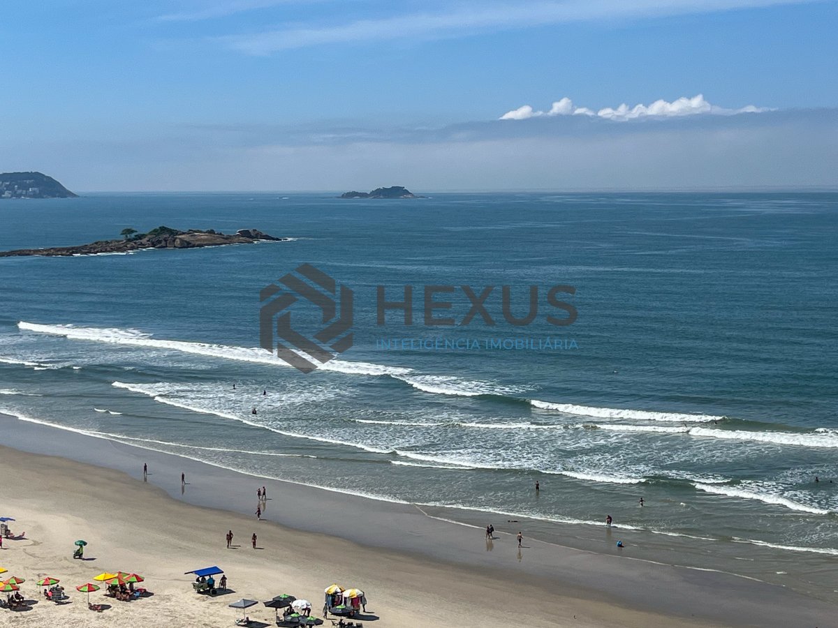 Foto 16 de Apartamento frente mar com varanda vista mar nas Pitangueiras, Guarujá