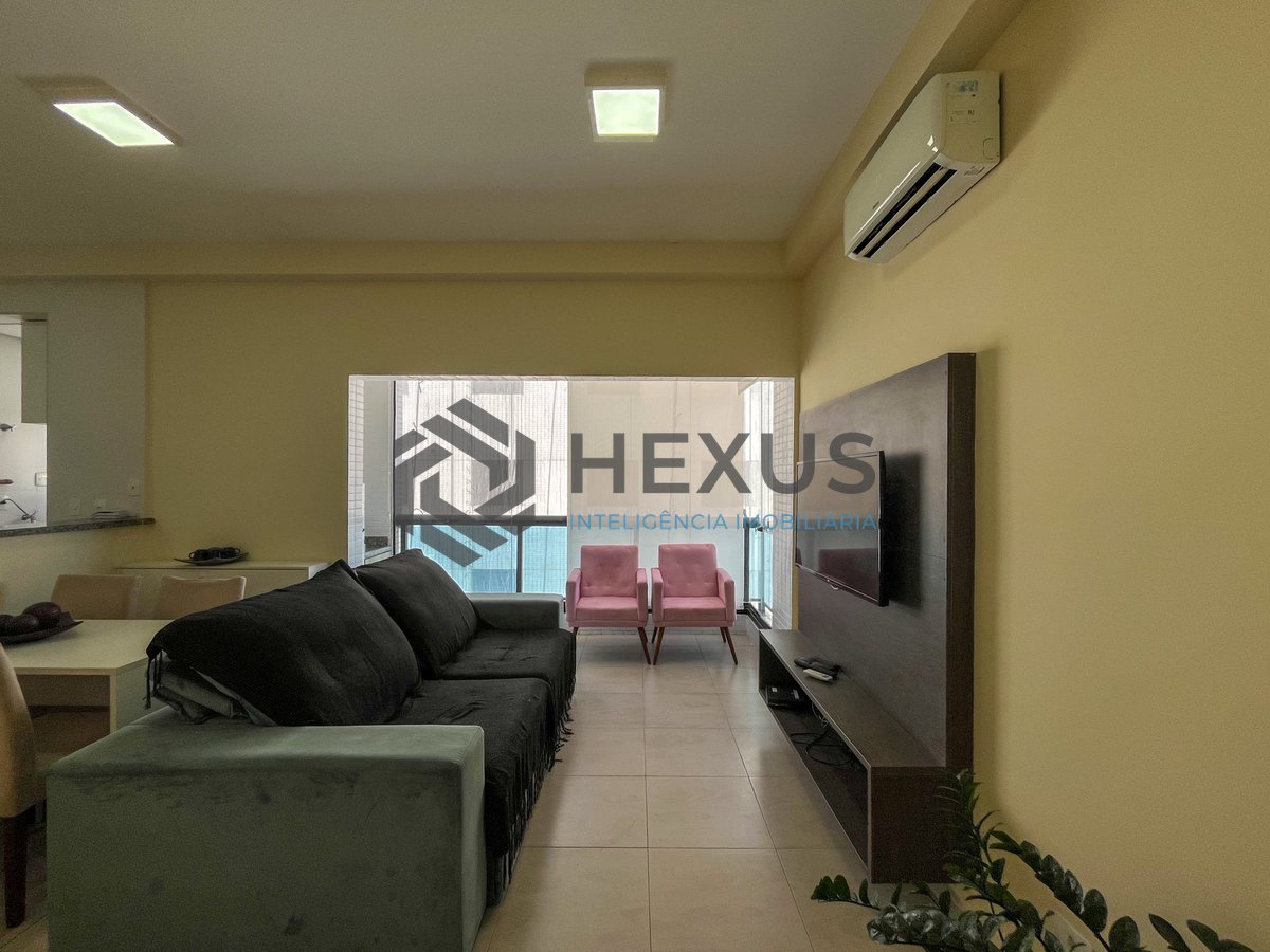 Foto 4 de Flat reformado com varanda gourmet e lazer na Pitangueiras, Guarujá
