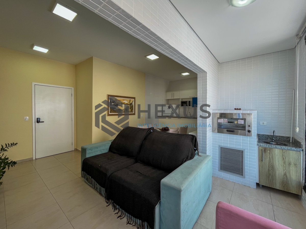 Foto 5 de Flat reformado com varanda gourmet e lazer na Pitangueiras, Guarujá
