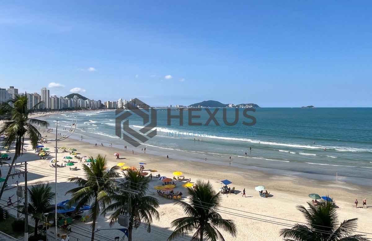 Foto 15 de Apartamento frente mar com varanda e lazer no Jardim Astúrias, Guarujá
