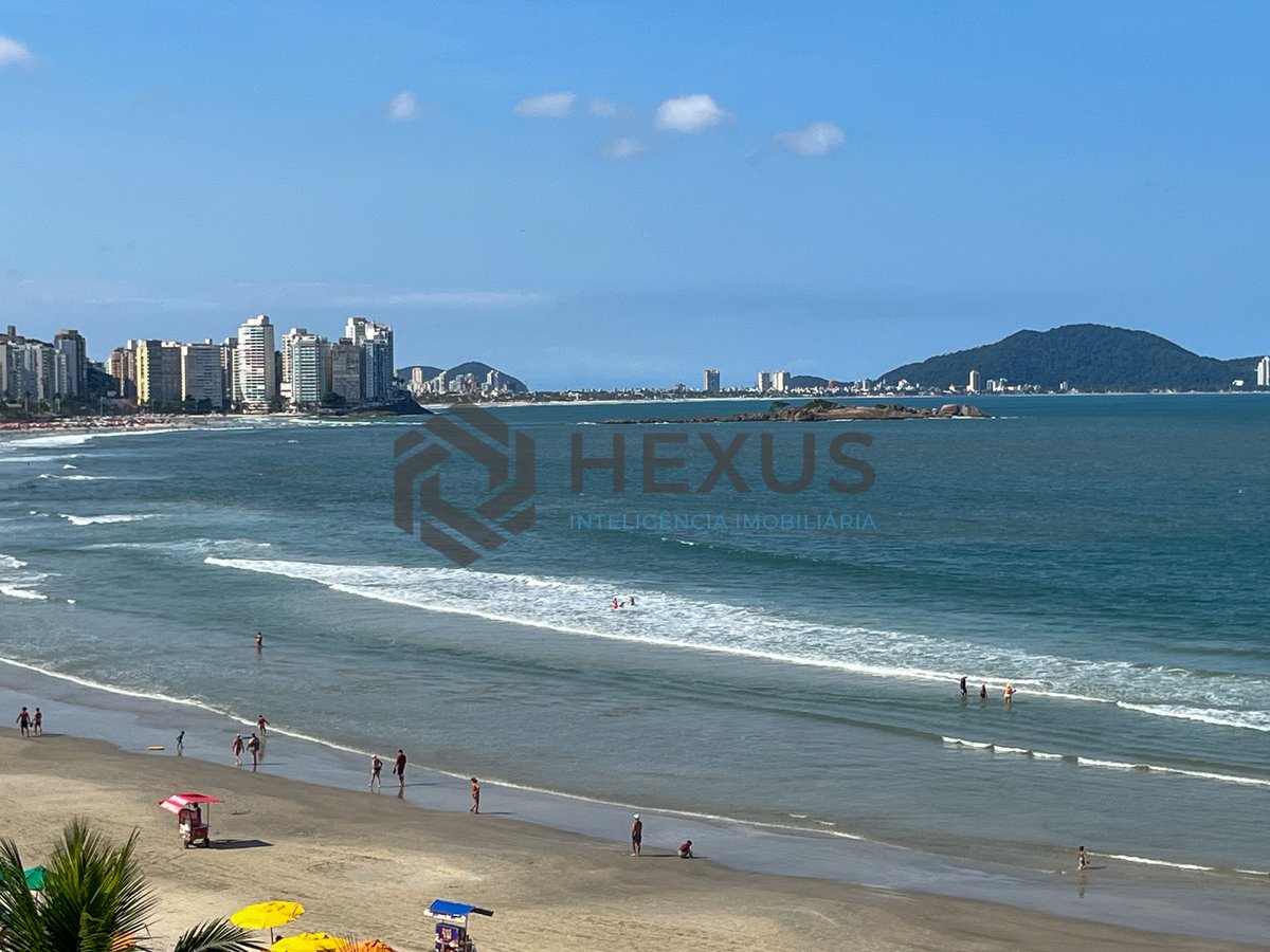 Foto 16 de Apartamento frente mar com varanda e lazer no Jardim Astúrias, Guarujá