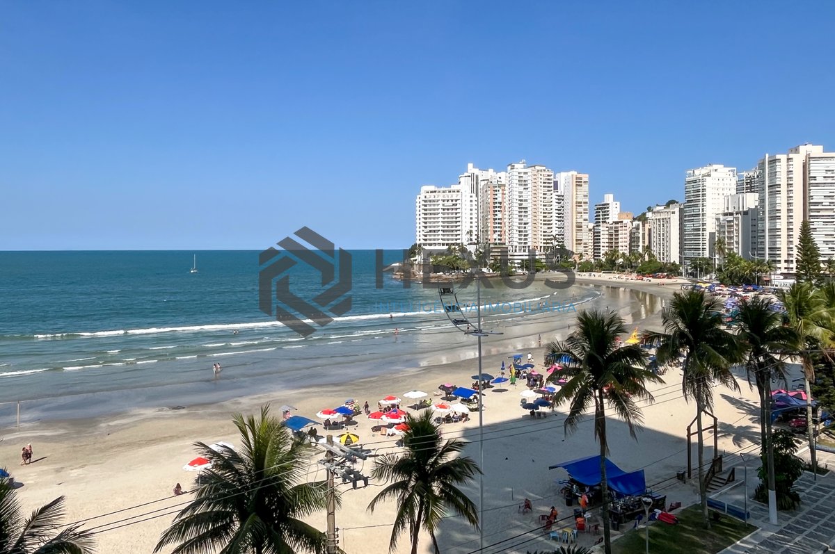 Foto 17 de Apartamento frente mar com varanda e lazer no Jardim Astúrias, Guarujá
