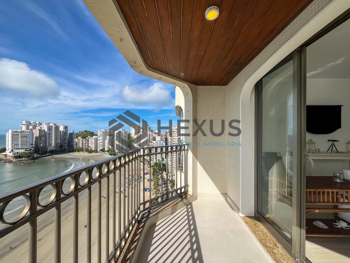 Foto 13 de Apartamento frente mar com varanda vista mar e lazer no Jardim Astúrias, Guarujá