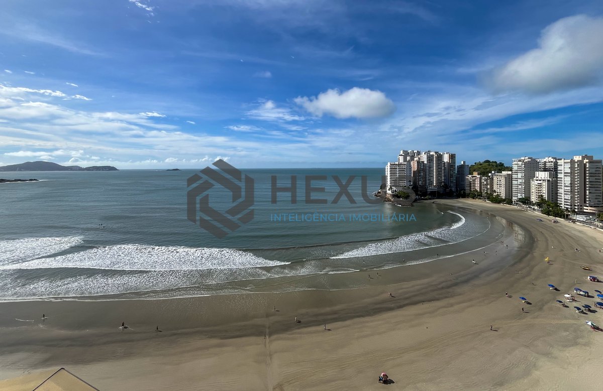 Foto 16 de Apartamento frente mar com varanda vista mar e lazer no Jardim Astúrias, Guarujá