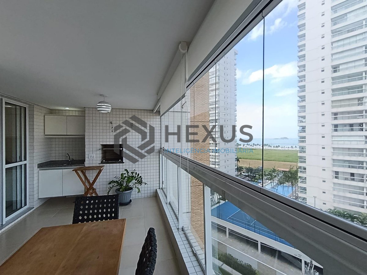 Foto 8 de Apartamento com varanda gourmet vista mar e lazer na Enseada, Guarujá
