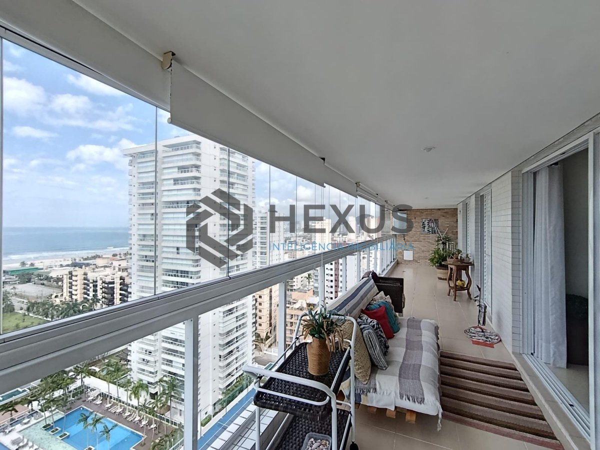 Foto 9 de Apartamento com varanda gourmet vista mar e lazer na Enseada, Guarujá