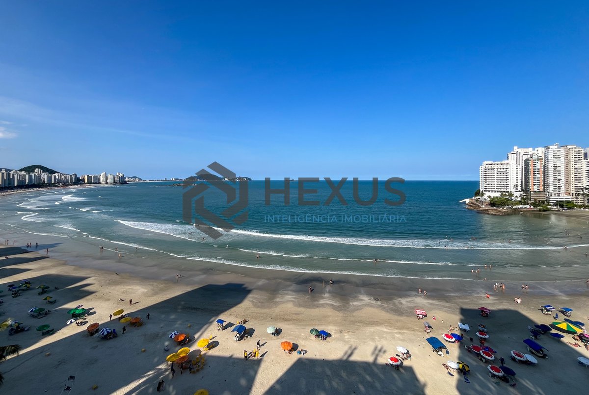 Foto 10 de Apartamento frente mar com varanda e lazer no Jardim Astúrias, Guarujá