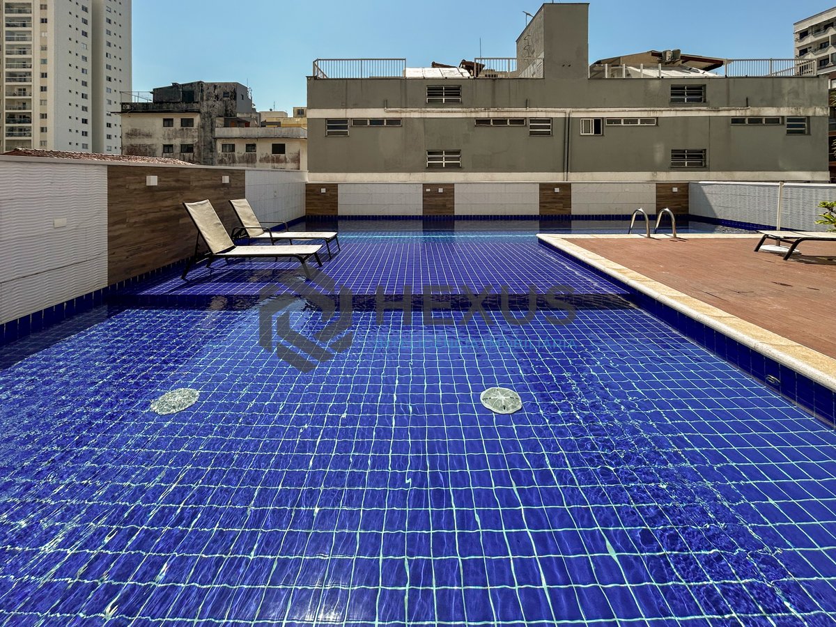 Foto 38 de Apartamento reformado com varanda gourmet vista mar e lazer a 600m da praia no Jardim Astúrias, Guarujá