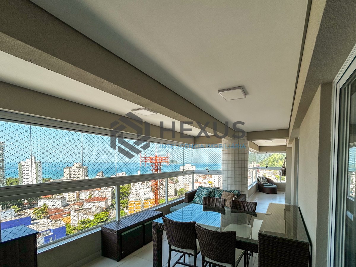 Foto 7 de Apartamento reformado com varanda gourmet vista mar e lazer a 600m da praia no Jardim Astúrias, Guarujá