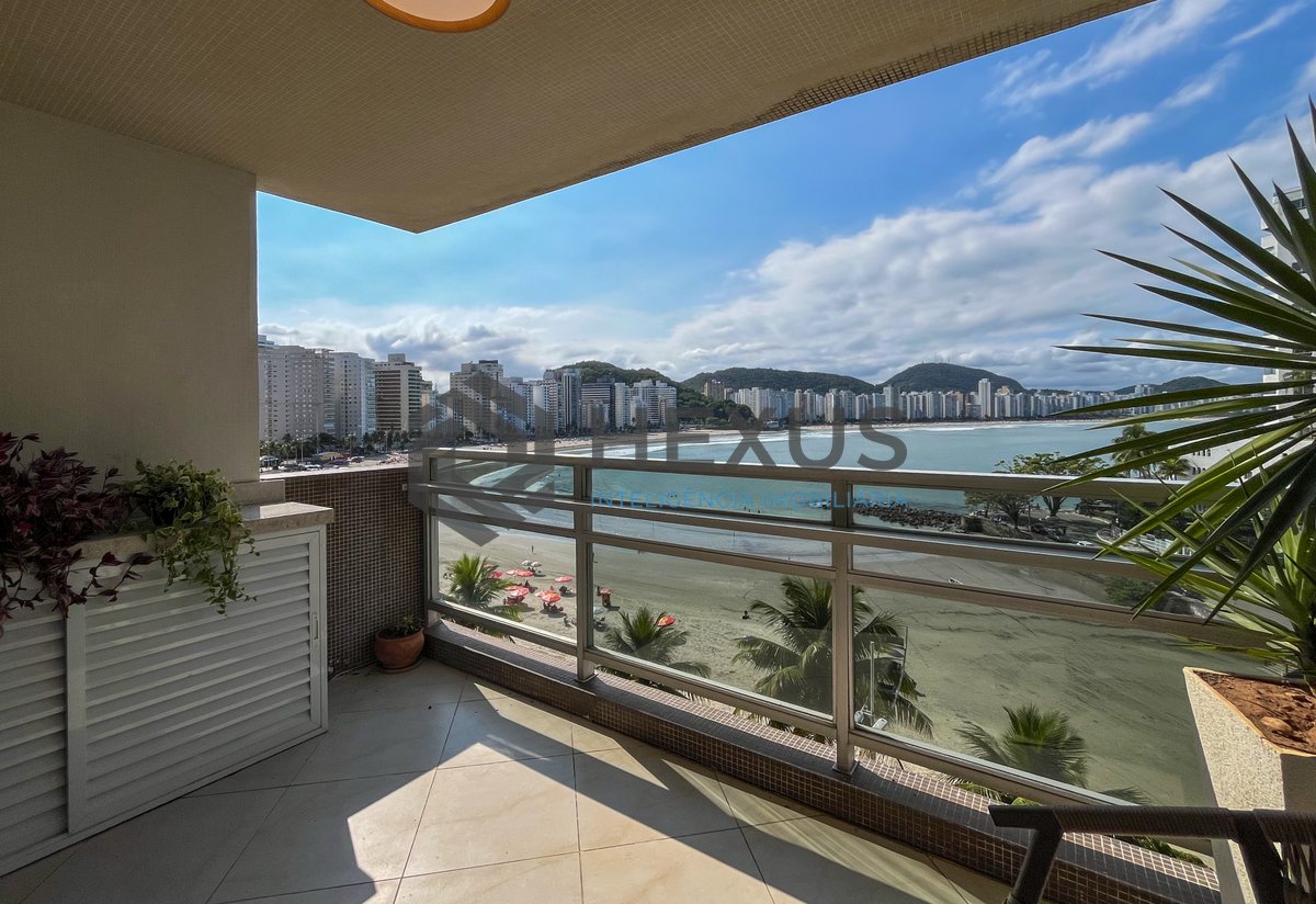 Foto 12 de Apartamento reformado frente mar com varanda vista mar e lazer no Jardim Astúrias, Guarujá