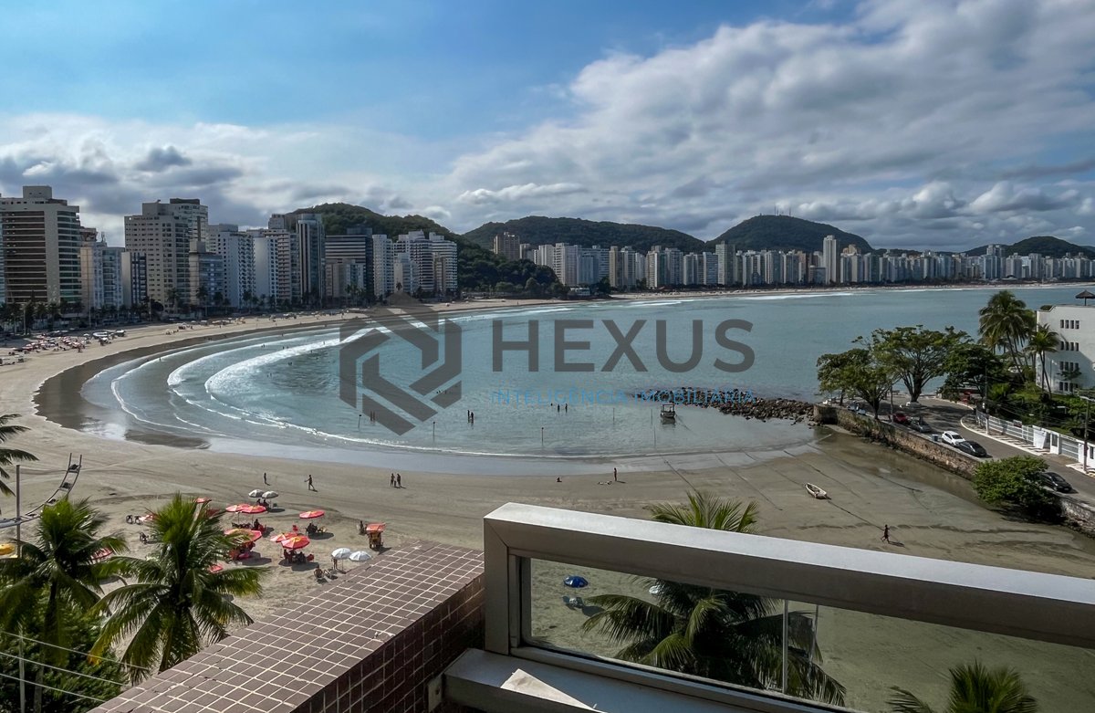 Foto 13 de Apartamento reformado frente mar com varanda vista mar e lazer no Jardim Astúrias, Guarujá