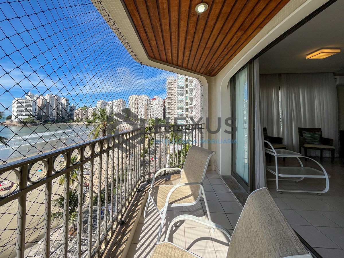 Foto 2 de Apartamento frente mar com varanda vista mar e lazer no Jardim Astúrias, Guarujá
