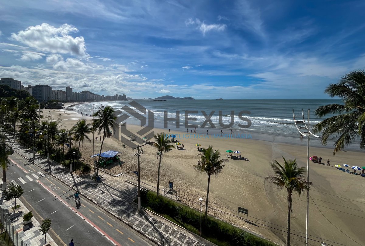 Foto 11 de Apartamento frente mar com varanda vista mar e lazer no Jardim Astúrias, Guarujá