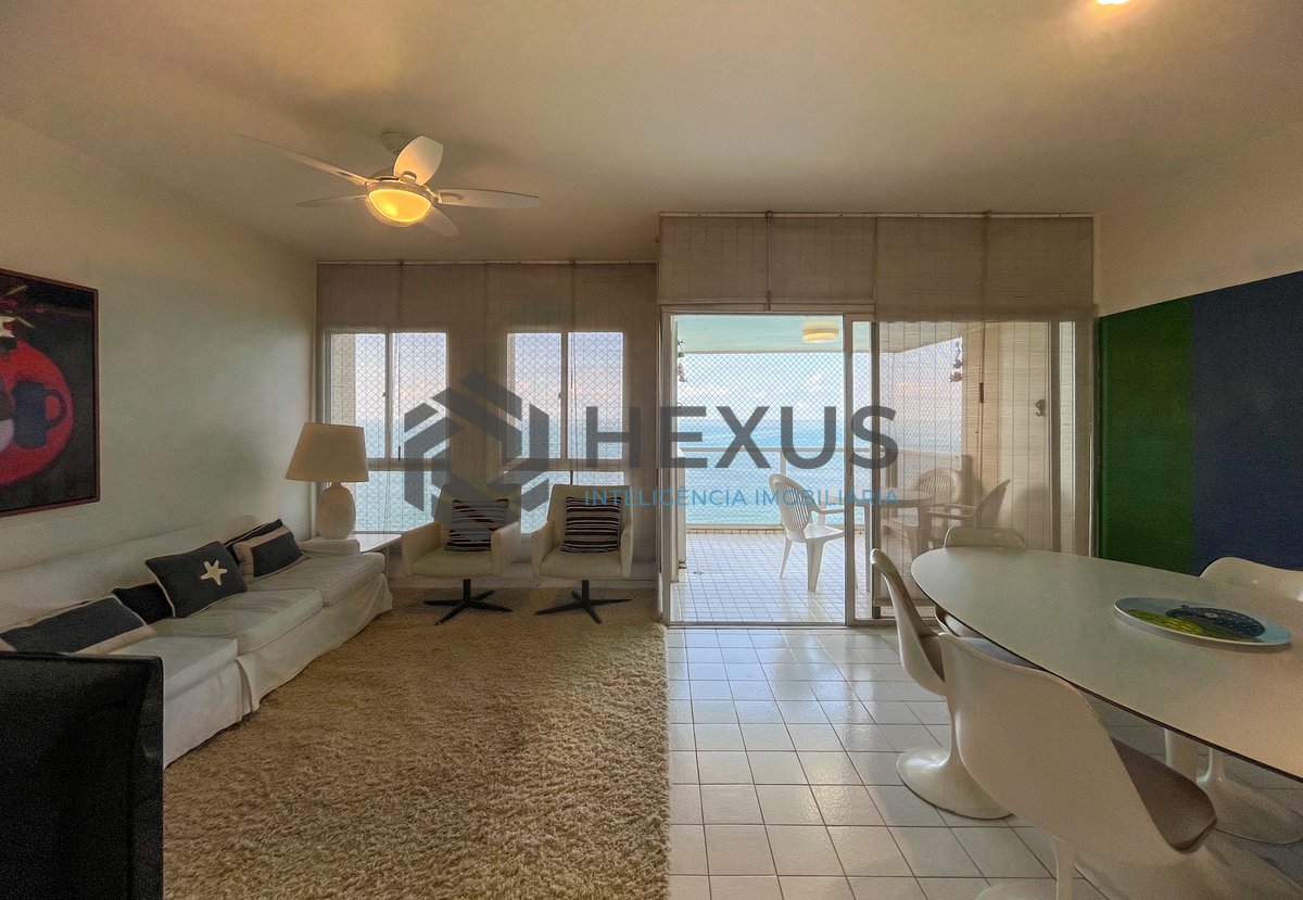Foto 5 de Apartamento frente mar com varanda nas Pitangueiras, Guarujá