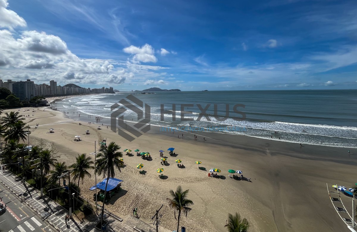 Foto 12 de Apartamento frente mar com varanda vista mar e lazer no Jardim Astúrias, Guarujá