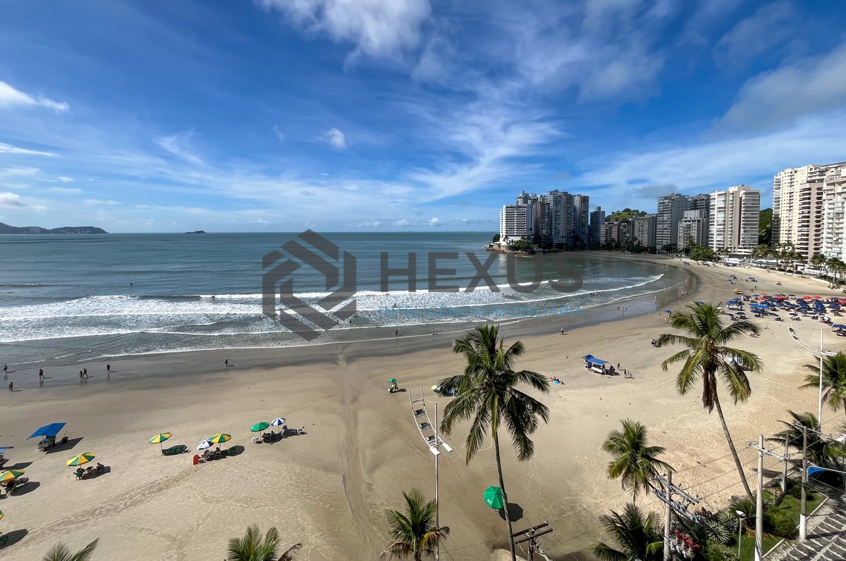 Foto 13 de Apartamento frente mar com varanda vista mar e lazer no Jardim Astúrias, Guarujá