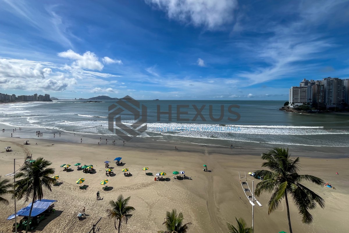 Foto 14 de Apartamento frente mar com varanda vista mar e lazer no Jardim Astúrias, Guarujá