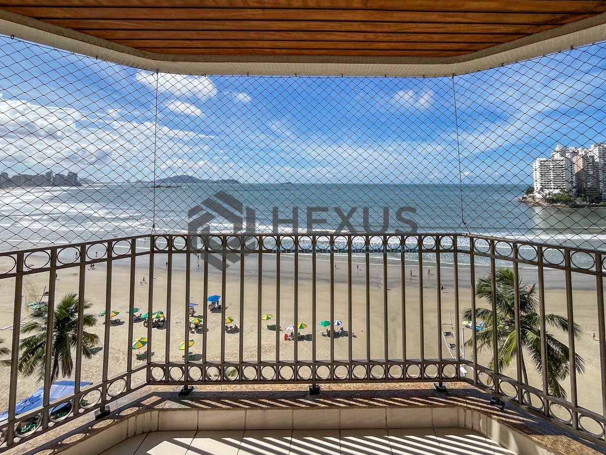 Foto 9 de Apartamento frente mar com varanda vista mar e lazer no Jardim Astúrias, Guarujá