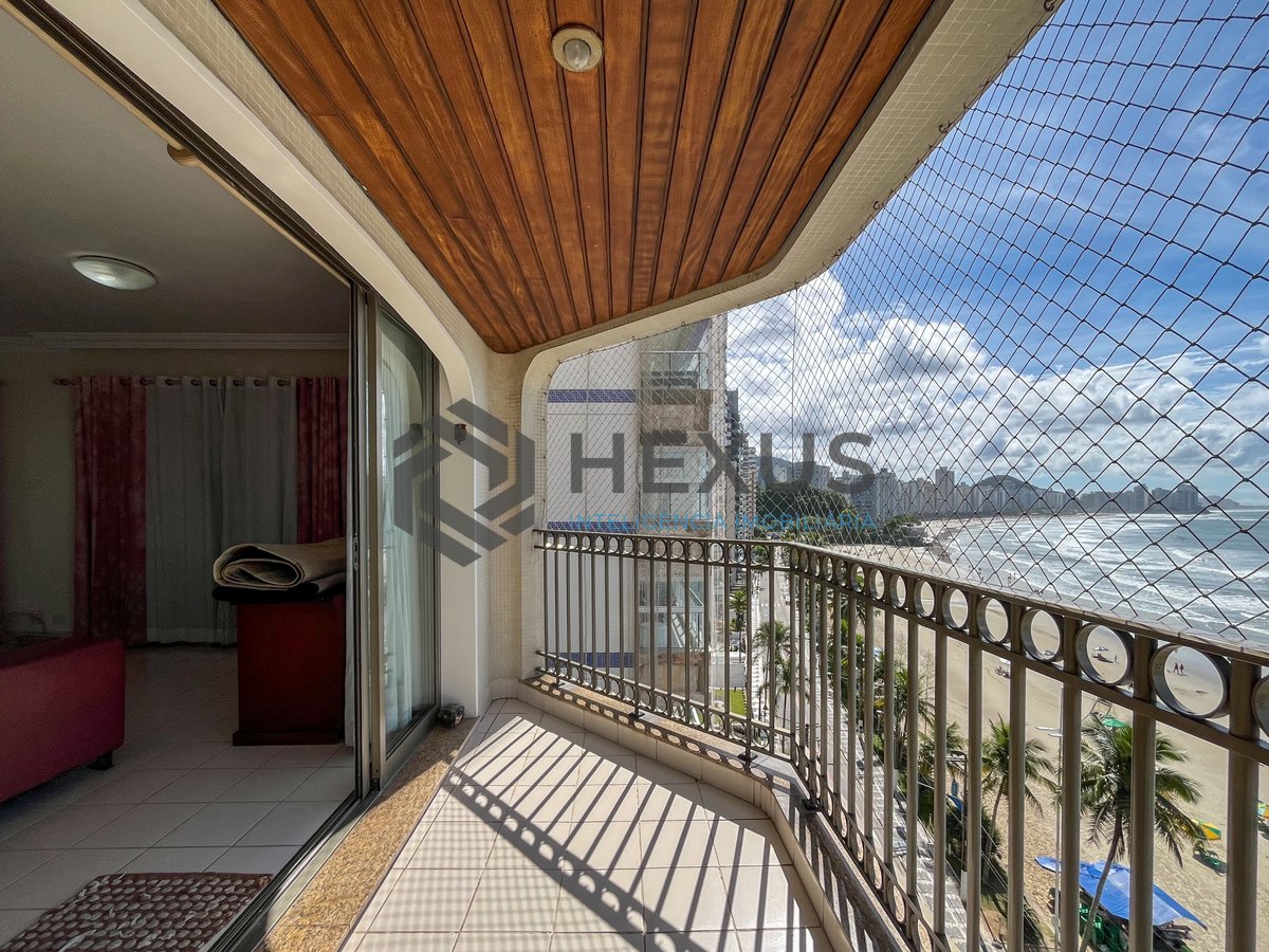 Foto 10 de Apartamento frente mar com varanda vista mar e lazer no Jardim Astúrias, Guarujá