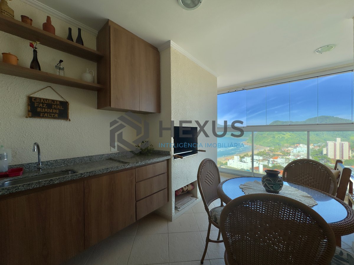 Foto 7 de Apartamento com varanda gourmet vista mar e lazer na beira mar da praia no Tombo, Guarujá