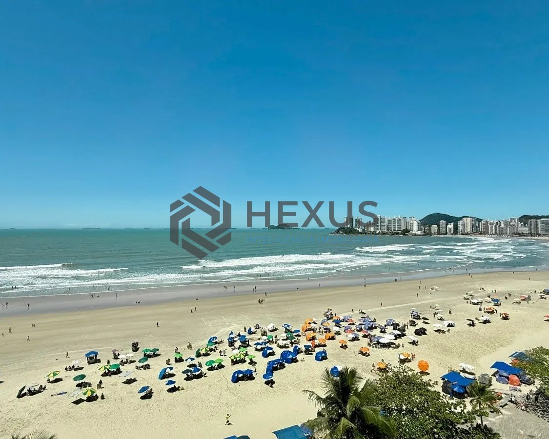 Foto 5 de Apartamento frente mar com varanda vista mar nas Pitangueiras, Guarujá