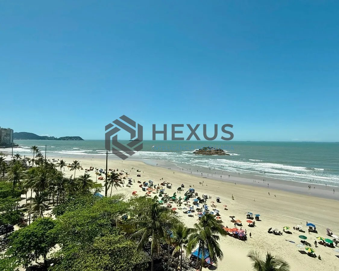 Foto 6 de Apartamento frente mar com varanda vista mar nas Pitangueiras, Guarujá