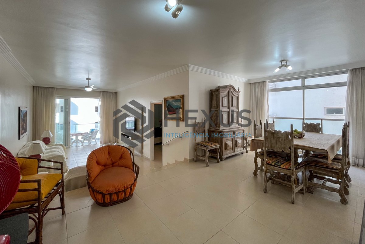 Foto 2 de Apartamento com varanda vista mar na beira mar da praia nas Pitangueiras, Guarujá