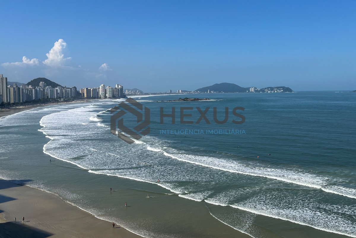 Foto 13 de Apartamento frente mar com varanda e lazer no Jardim Astúrias, Guarujá