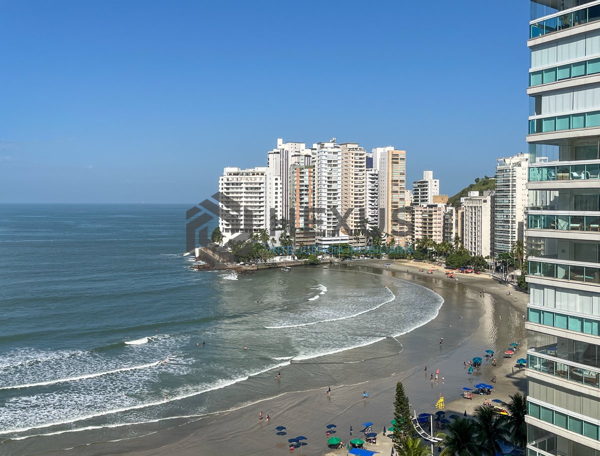 Foto 32 de Apartamento frente mar com varanda e lazer no Jardim Astúrias, Guarujá