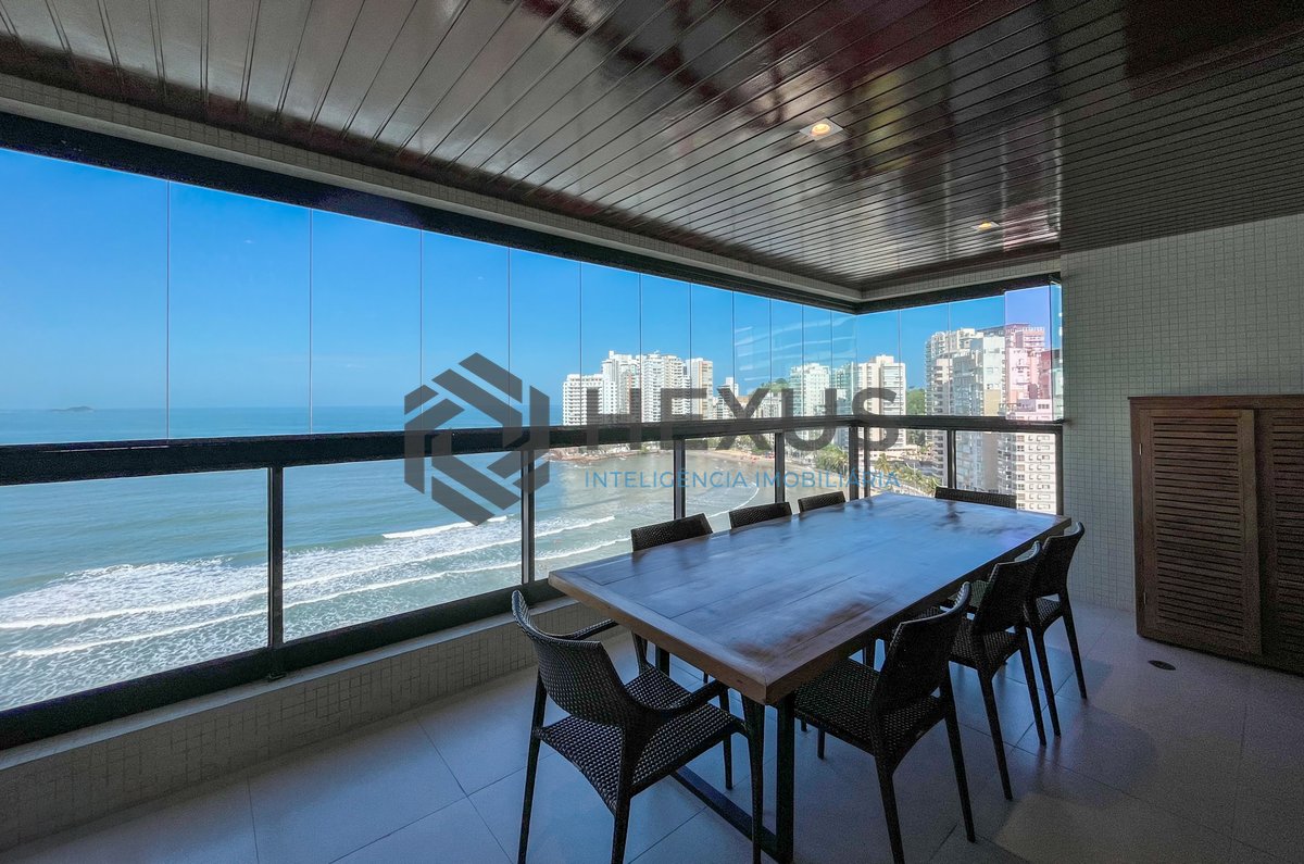 Foto 9 de Apartamento frente mar com varanda e lazer no Jardim Astúrias, Guarujá
