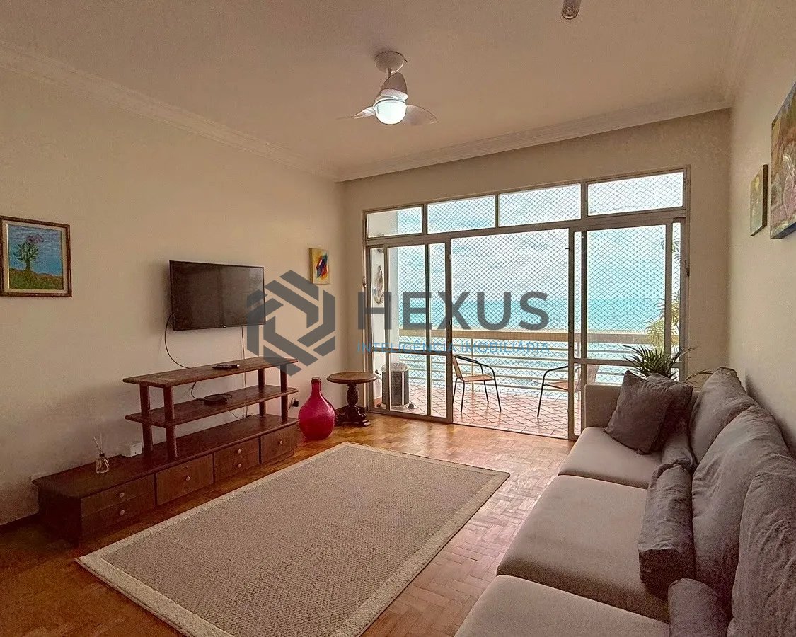 Foto 5 de Apartamento frente mar com varanda vista mar na Praia das Pitangueiras, Guarujá