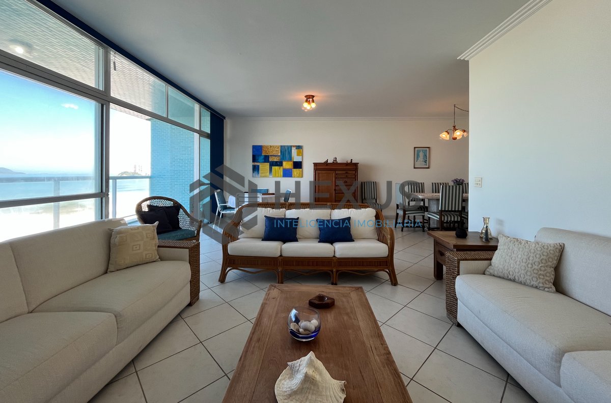Foto 10 de Apartamento frente mar com varanda nas Pitangueiras, Guarujá