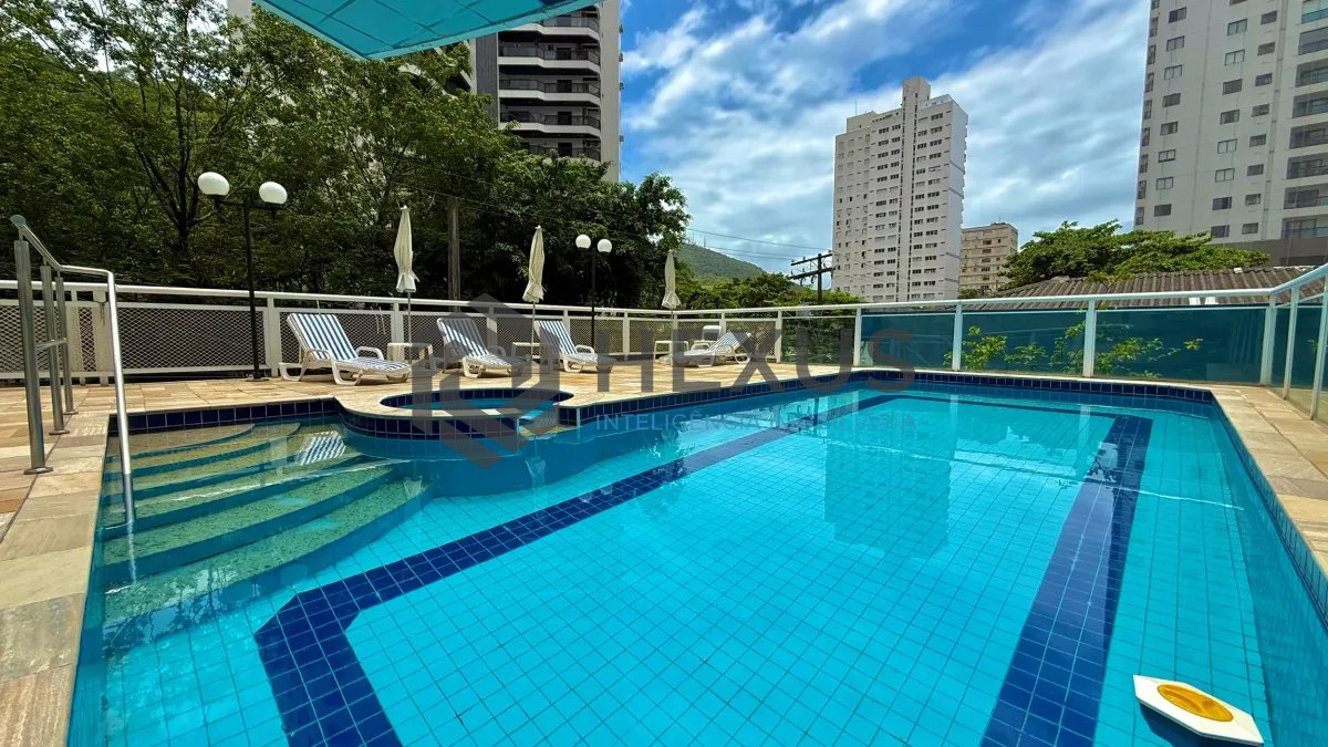 Foto 20 de Apartamento com varanda e lazer a 150m da praia na região da Barra Funda nas Pitangueiras, Guarujá