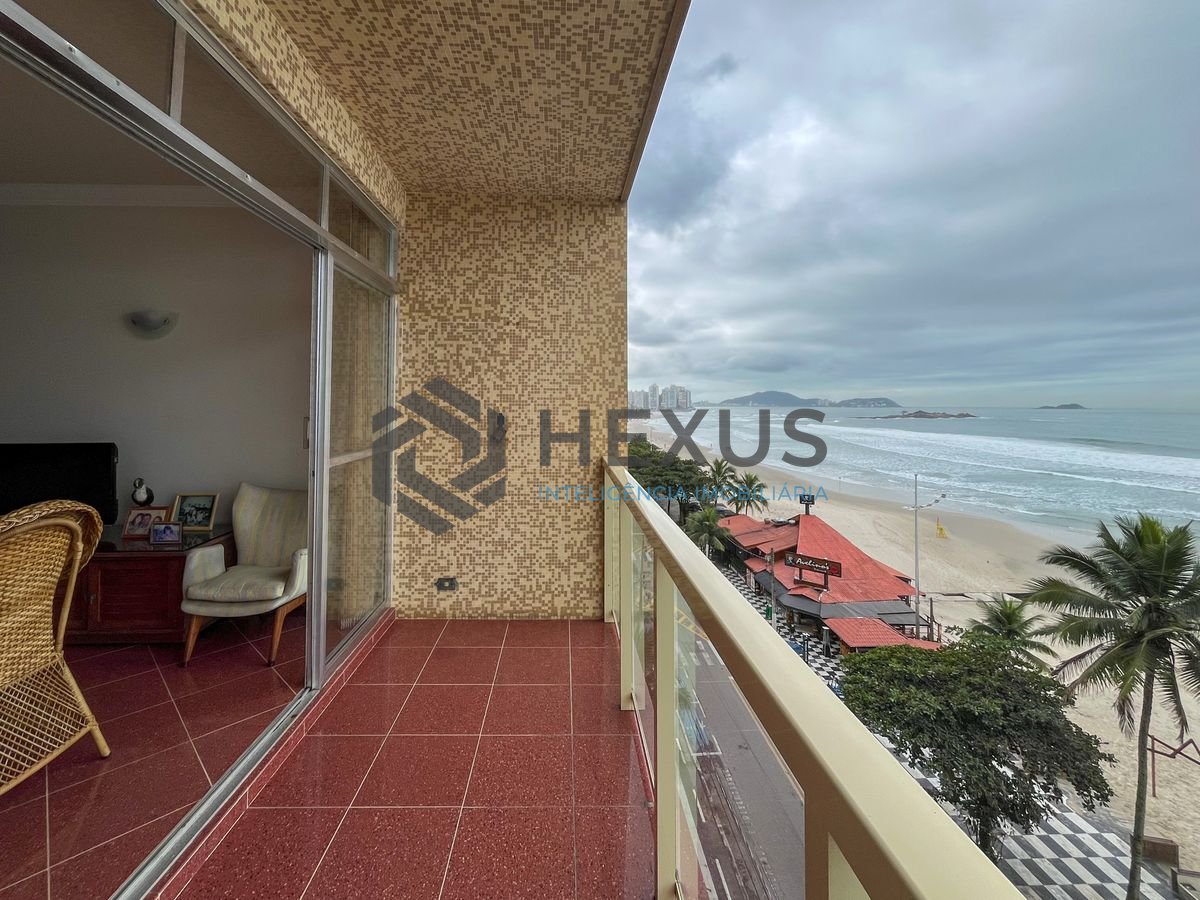 Foto 11 de Apartamento frente mar com varanda e vaga à venda, Pitangueiras, Guarujá, SP