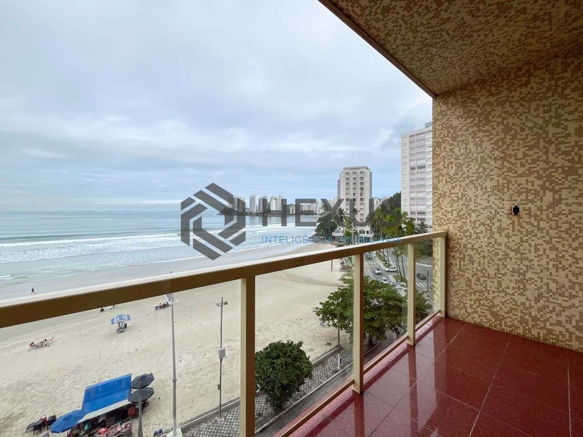 Foto 12 de Apartamento frente mar com varanda e vaga à venda, Pitangueiras, Guarujá, SP
