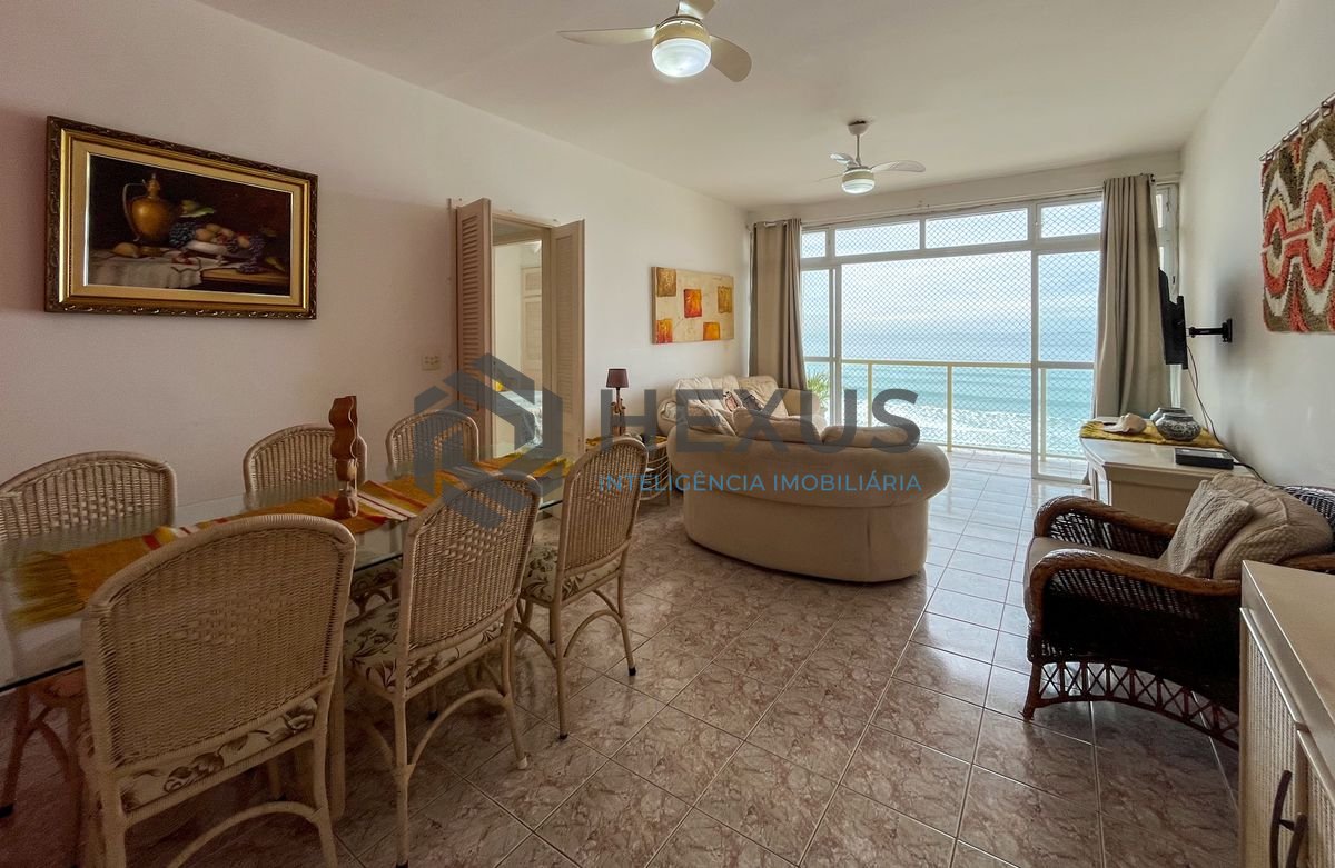 Foto 4 de Apartamento frente mar com varanda vista mar nas Pitangueiras, Guarujá