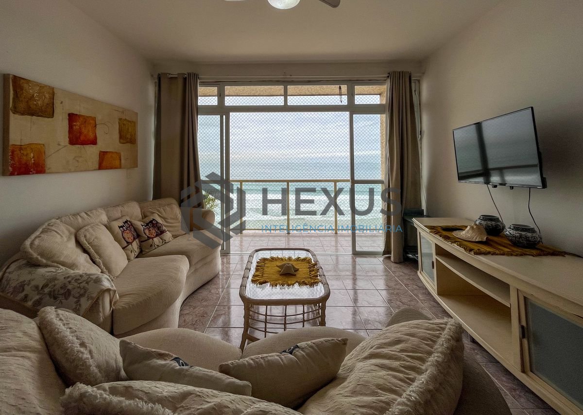 Foto 5 de Apartamento frente mar com varanda vista mar nas Pitangueiras, Guarujá