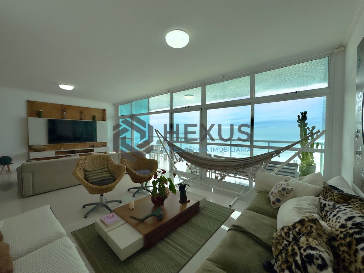 Foto 2 de Apartamento frente mar com varanda vista mar nas Pitangueiras, Guarujá